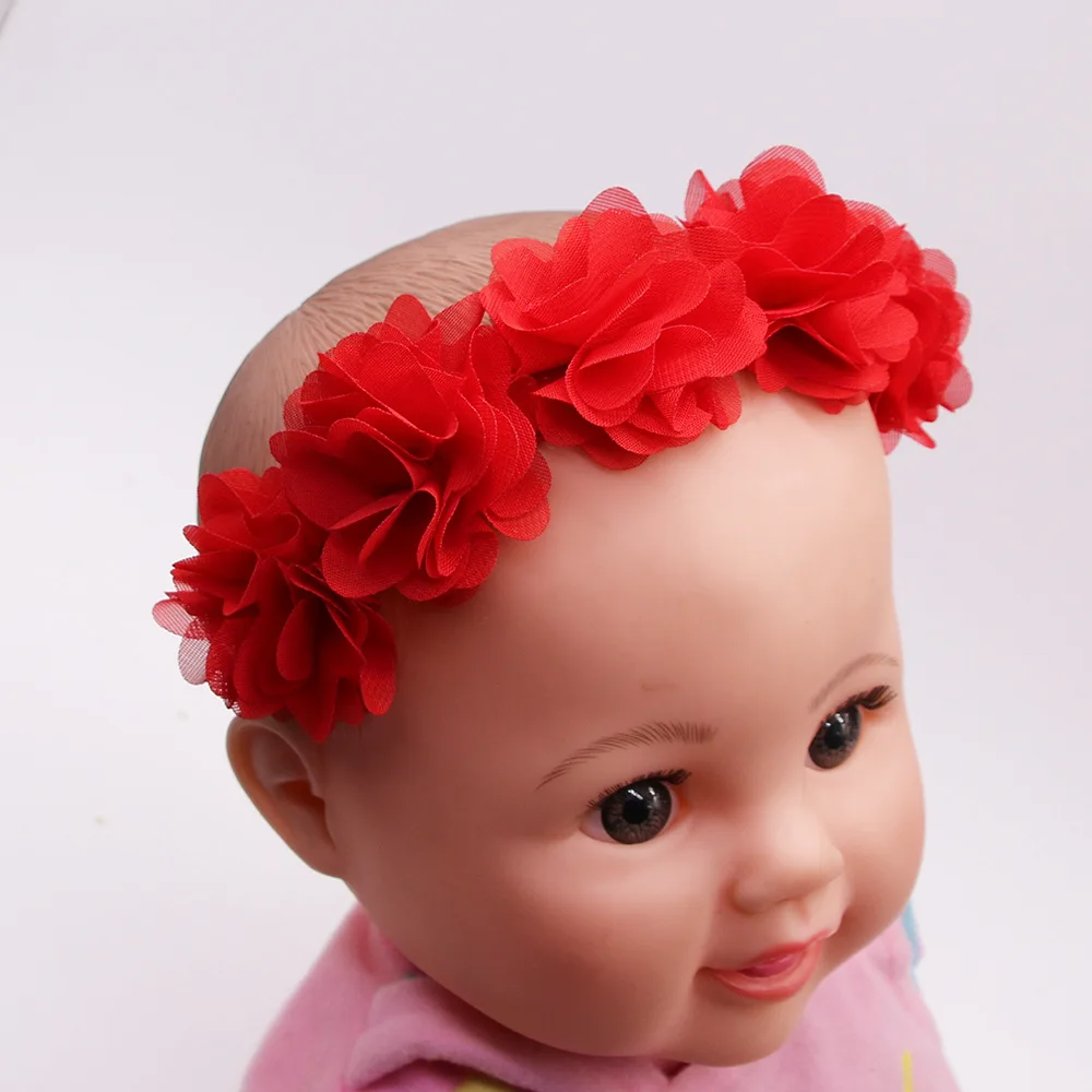 Детская повязка для волос цветок девочки розовые Ленточные резинки для волос для маленьких девочек детские повязки тюрбан новорожденный Haarband Детские аксессуары для волос