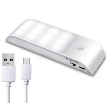 

Under Cabinet Lights IR Motion Sensor Night lamp Kitchen Lighting 12 LEDS USB Chargeable Outdoor Stair Light Closet Wall Lamp