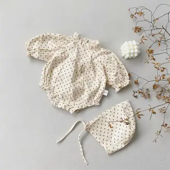

2020 Autumn New Baby Girl Clothes Floral Baby Bodysuit Long Sleeve Jumpsuit With Hat Newborn Clothes Baby 1st Birthday Outfit