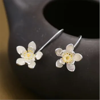 

New Fashion Exquisite Flower 925 Sterling Silver Jewelry Ear Hook Personality Temperament Popular Earrings SE154