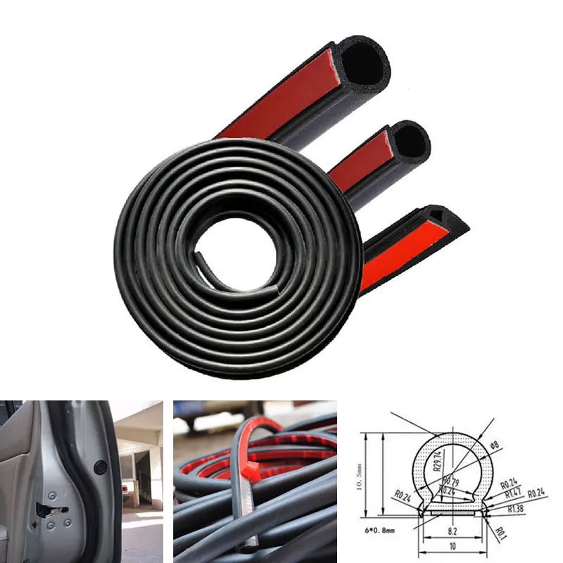 Vehemo EPDM уплотнительная лента 5 м резиновые уплотнительные полоски уплотненительная лента полоса для полых маленьких автомобилей для защиты