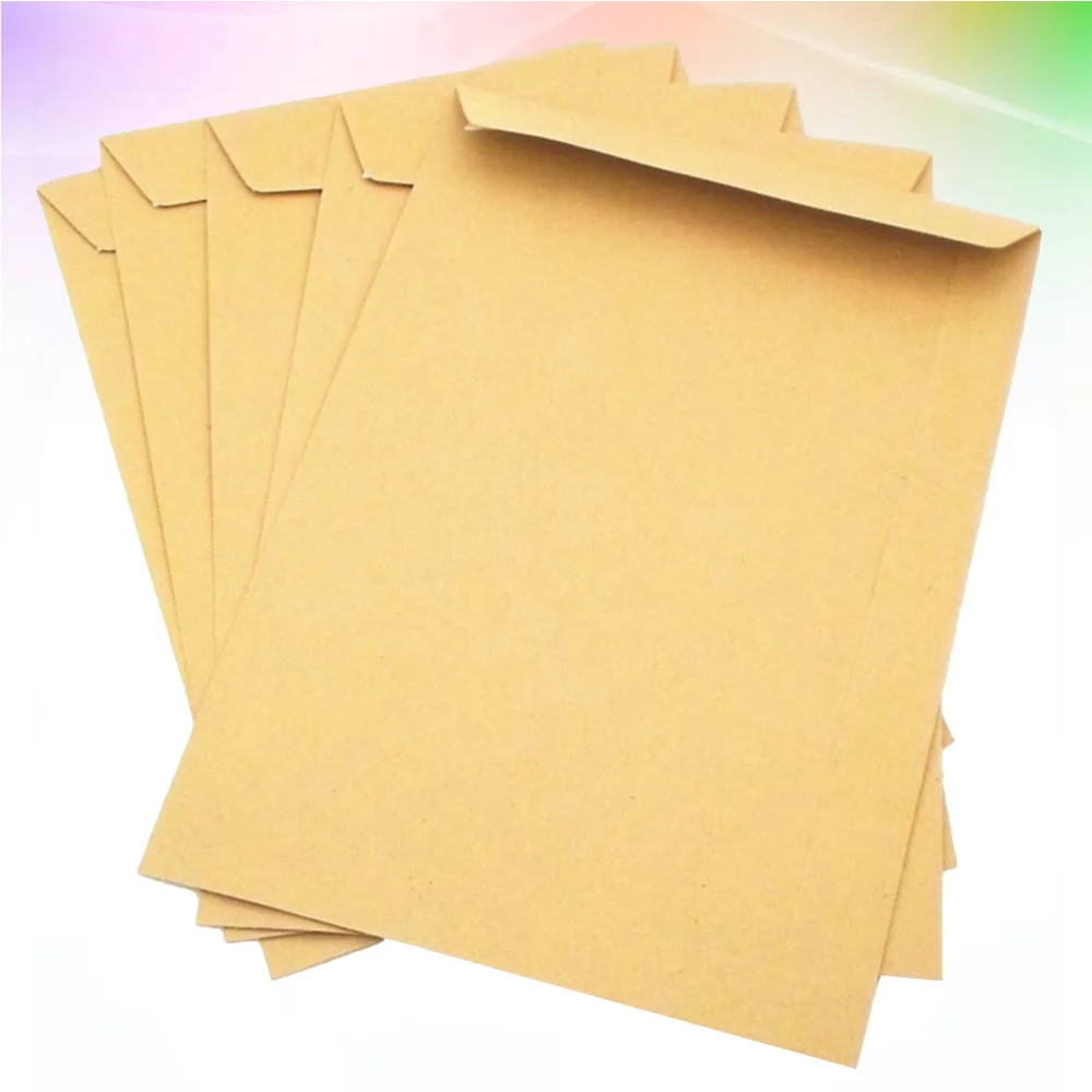 50pcs Kraft Paper Envelope Blank Classic Plain Color Envelopes for Office School Business Letter Storage Envelope (229x162mm) kraft paper envelopes mailing envelopes