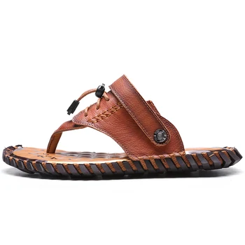 

Men's Sandals Luxury Brand Summer Men Slippers Shoes Beach Slipper Open Toe Hook&loop Wear-resisting Sandals Schoenen Mannen