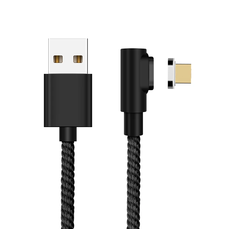 5А супер быстрая зарядка Магнитный USB кабель type C Micro usb кабель для зарядки данных быстрое зарядное устройство поддержка передачи данных 90 градусов - Цвет: black Android