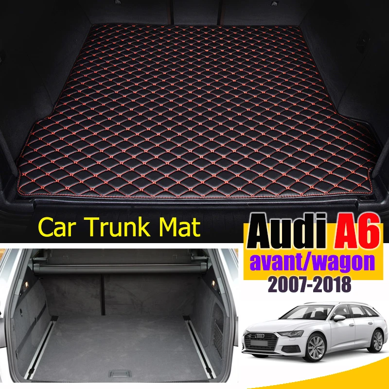 Изготовленные на заказ кожаные автомобильные коврики для Audi A6 2007 2018 Avant/Wagon задний багажник коврик лоток