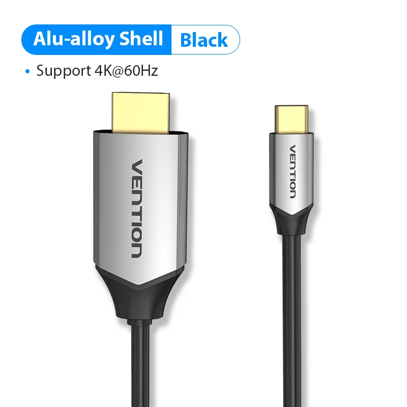 Alu-alloy Shell CGS Vention USB C HDMI кабель 4 к 60 Гц Тип C к HDMI Thunderbolt 3 конвертер для MacBook huawei mate 30 Pro usb type-C HDMI адаптер - Цвет: Alu-alloy Shell CGS