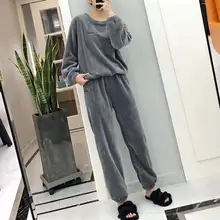Great Women Nighty Long Sleeve Leisure Wear Resistant Women Nighty  Women Pajamas    Lady Nightclothes 2Pcs/Set