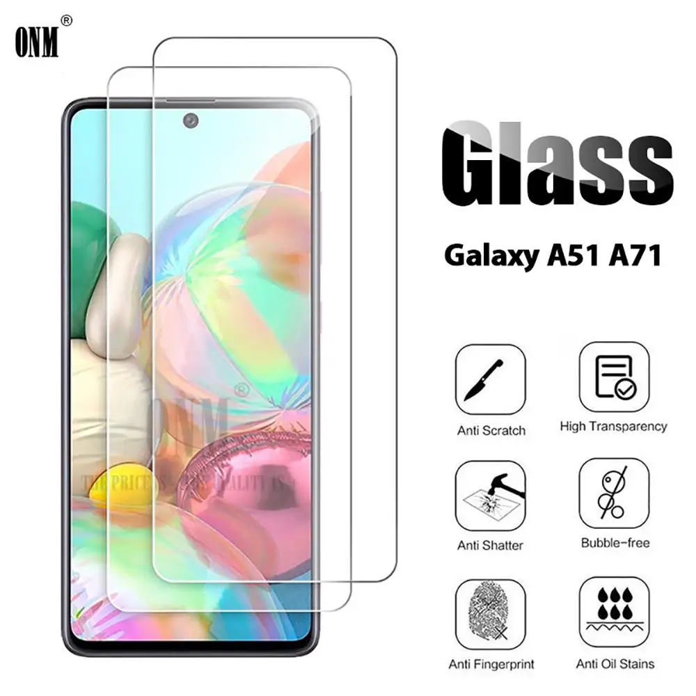 10 шт закаленное стекло для Samsung Galaxy A51 A71 Защита экрана Защитная стеклянная пленка