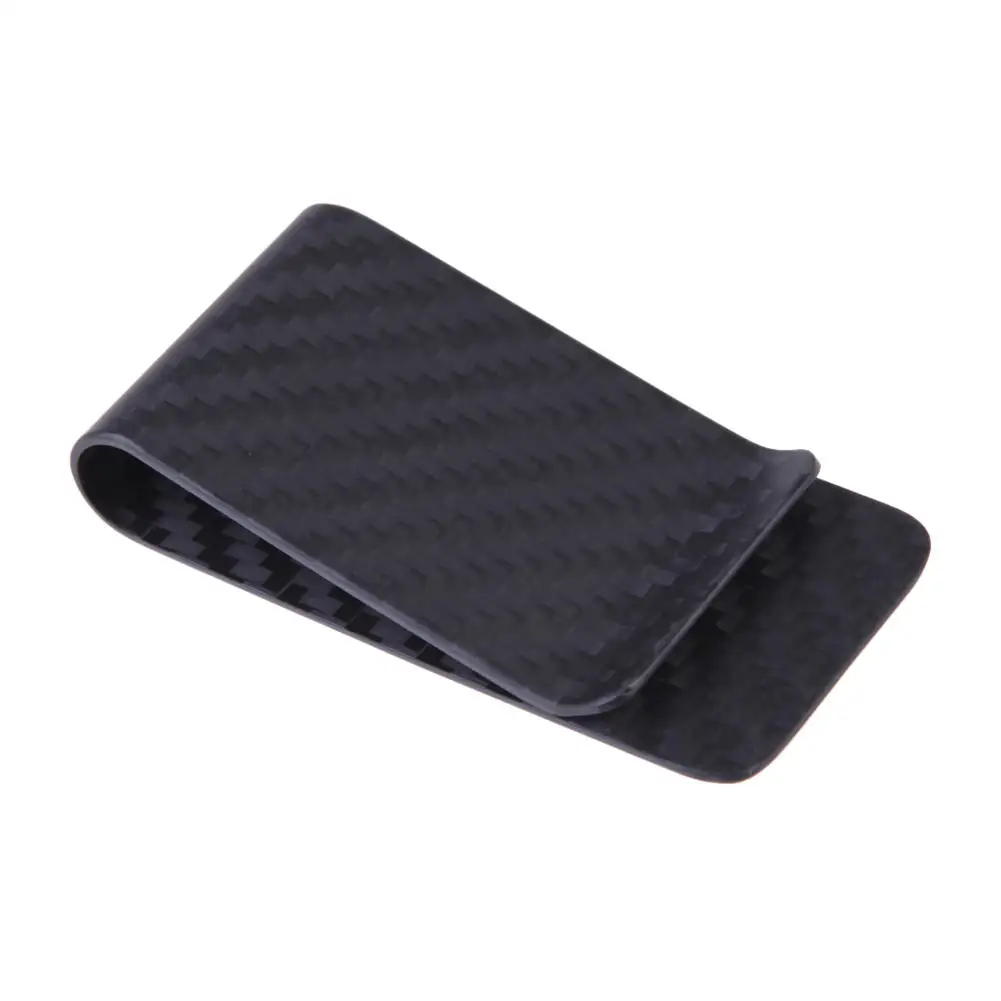 Real Glossy Matte Carbon Fiber Black Textured Wallet Purse Money Clip Pocket Business Credit Card Cash Holder Wallet
