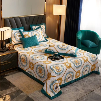 

New Latex Quilting bed cover Bed Skirt Bedspread Bed Sheet Bed Cover Pillowcase Bedding Set 3pcs