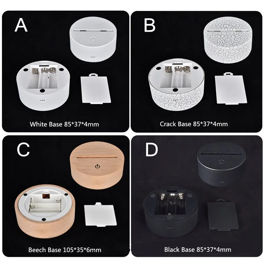Светодиодный ночной Светильник 3D USB акрил 7 цветов 3 цвета Изменение Новинка светодиодные настольные лампы Lamparas LED для домашнего декора, подарок на праздник GY036 светодиодный Ночные лампы