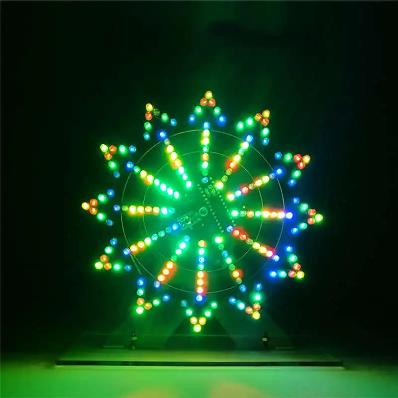 DIY красочный светодиодный автоматический вращающееся колесо обозрения Комплект Электронных компонентов Diy музыкальный спектр производственный комплект инфракрасный пульт дистанционного управления