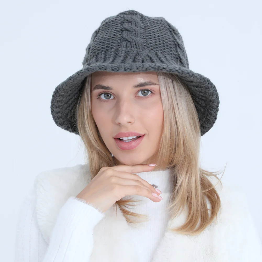 2020 New Winter Knitting Wool Bucket Hat For Man Women Hip Hop Bob Hat