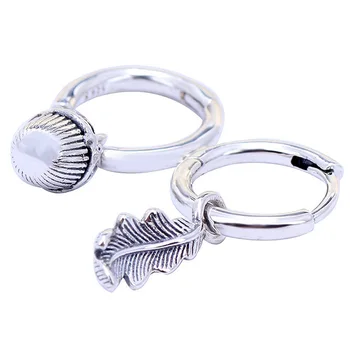 

Original Acorn & Leaf Earrings With Crystal For Women 925 Sterling Silver Earring Wedding Gift DIY Jewelry