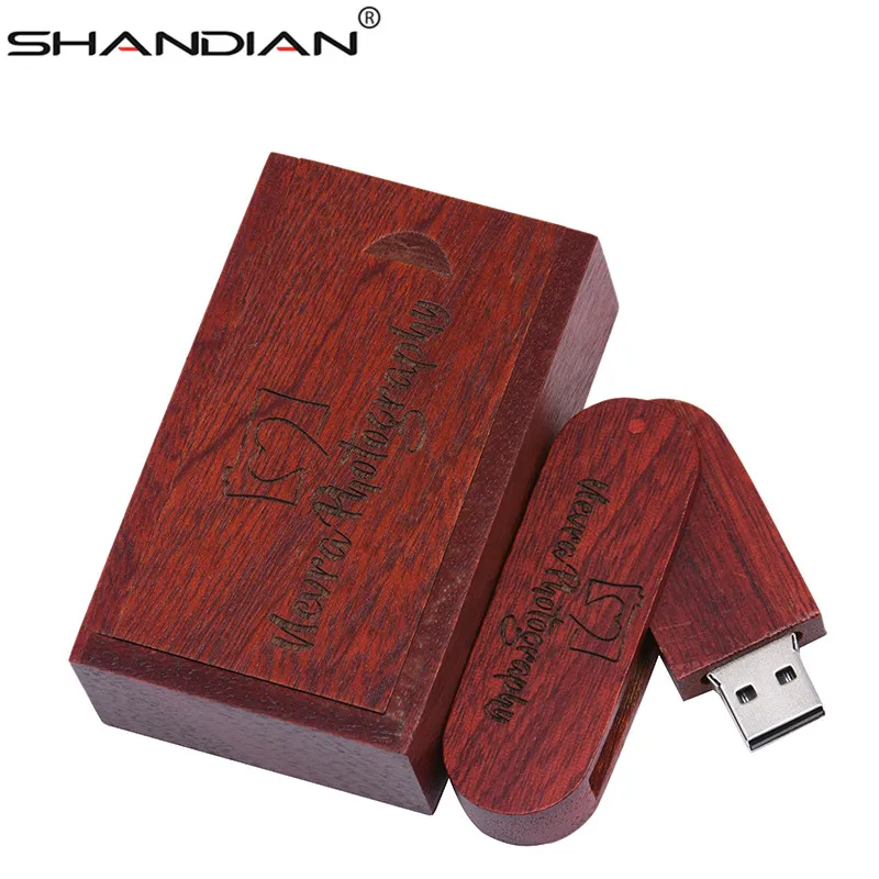 SHANDIAN деревянная Портативная USB флешка с бесплатным логотипом на заказ 1 шт. 4 ГБ 16 32