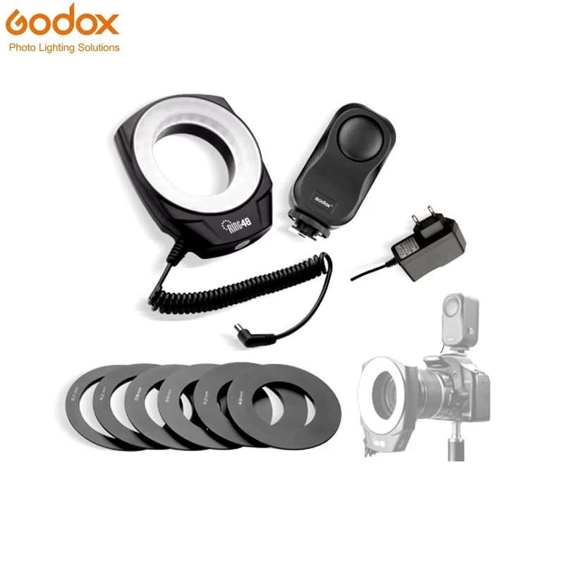 Godox RING48 Macro Ring светодиодный светильник вспышка 5500K 49 52 55 58 62 67 мм совместим с DSLR