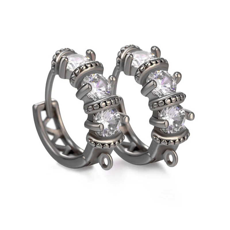 Juya DIY Базовый серьги-кольца, Находка для крепежа Leverback Серебряные серьги крюк Материал для Модные серьги решений - Цвет: Metal Black