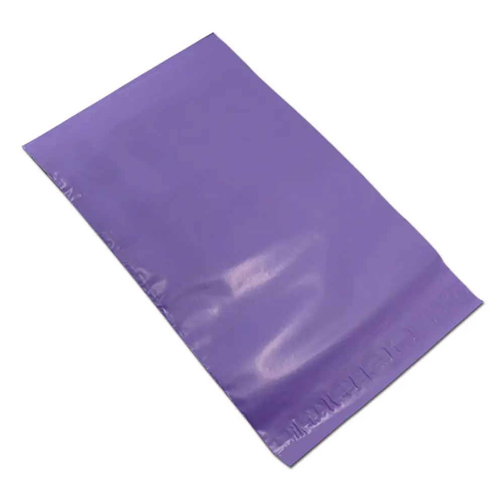

50Pcs/ Lot Purple Destructive Self Adhesive Plastic Courier Bag Sealing Glue Mail Packaging Express Storage Pouch Shipping Bag