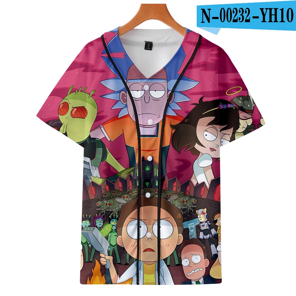 one Rick And marty, мужская рубашка, аниме, летняя, Пляжная, гавайская, рубашки Rick marty 4, мужская, повседневная, короткий рукав, бейсбольная рубашка, 3D принт, мультфильм - Цвет: one