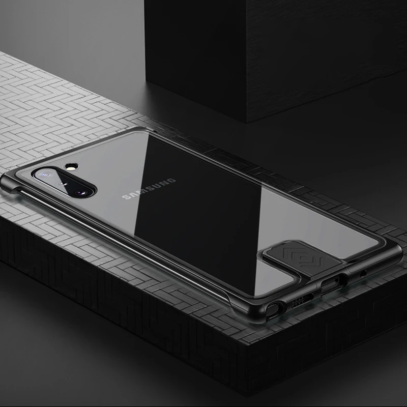 Металлическое стекло для samsung Galaxy Note 10 Plus+ чехол с замком металлическая рамка ударопрочный защитный чехол HD закаленное стекло полностью покрывает