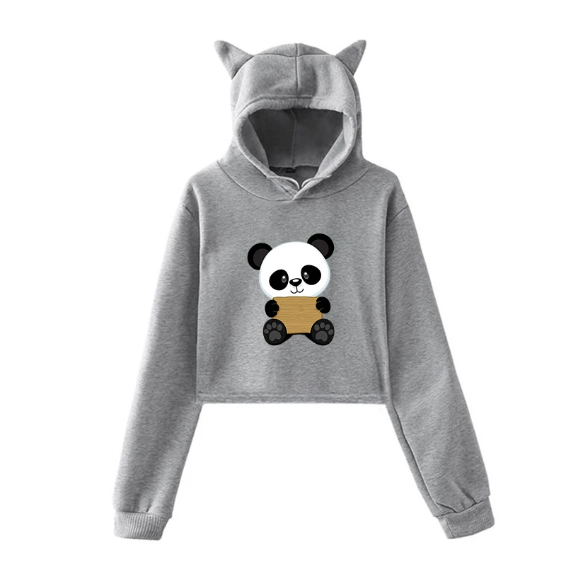 Kawaii/толстовки с принтом панды для девочек-подростков; худи в стиле Харадзюку; Женская толстовка в стиле Харадзюку; пуловеры с капюшоном; сезон осень-зима; милые топы