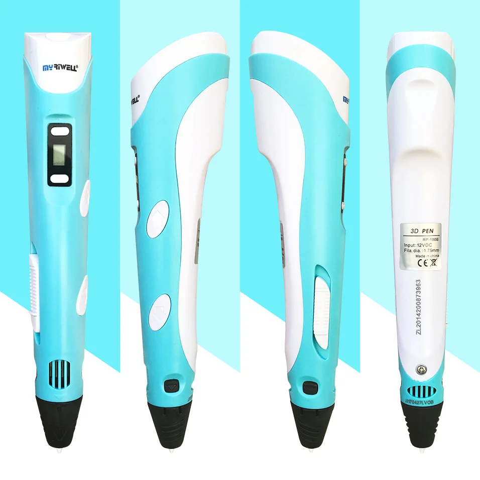 Myriwell 3D Pen LED Screen DIY 3D Printing Pen 100m ABS Filament Creative Toy Gift For Kids Design Drawing