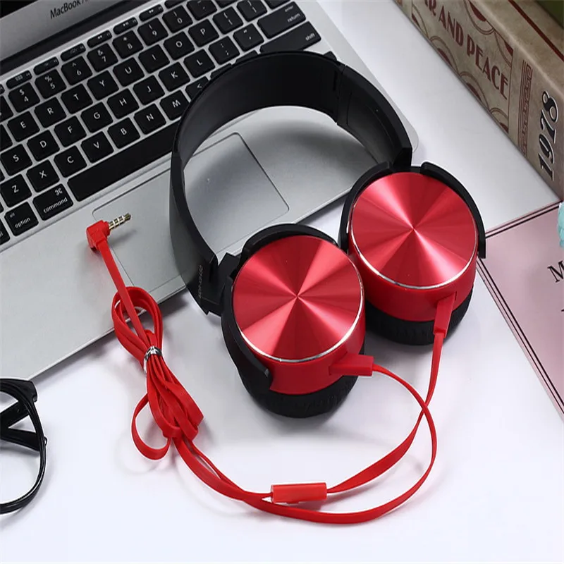 red XB-450 Headset 3,5 мм разъем Проводная гарнитура портативные регулируемые Игровые наушники для MP3 телефонов MP4 компьютер ПК Музыка с микрофоном наушники - Цвет: red XB-450 Headset