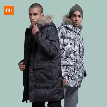 

New Xiaomi F.Mate Camouflage Long Section Down Jacket Winter Keep warm can be disassembled two kinds of wearing down jackets
