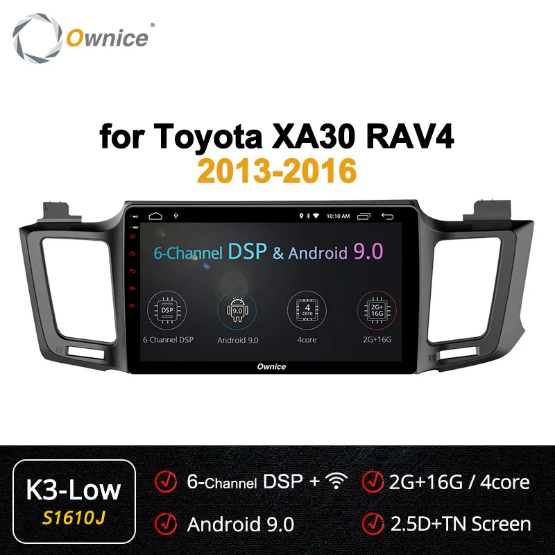 S1610 K3 LOW Ownice Octa Core Android9.0 автомобиля 2din радио плеер gps для Toyota RAV4 2013 k3 k5 k6 4 г пусть 360 панорама DSP SPDIF - Color: S1610 K3 LOW