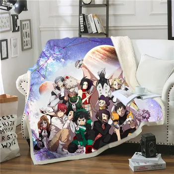 

Anime My Hero Academia Sherpa Blanket Couch Quilt Cover Home Travel Bedding Soft Sherpa Fleece Throw Blanket on Sofa Bed Custom