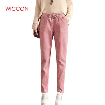 

New Fashion Corduroy Pants Women Autumn High Waist Harem Pants Pantalon Femme Casual Trousers Women Solid Ladies Pants