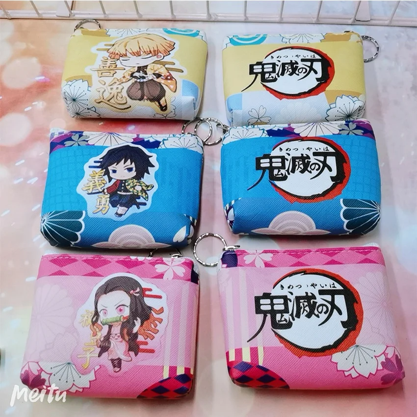 

New Japanese Anime Zipper PU Cartoon Keychain Coin Purse Mini Loose Money Storage