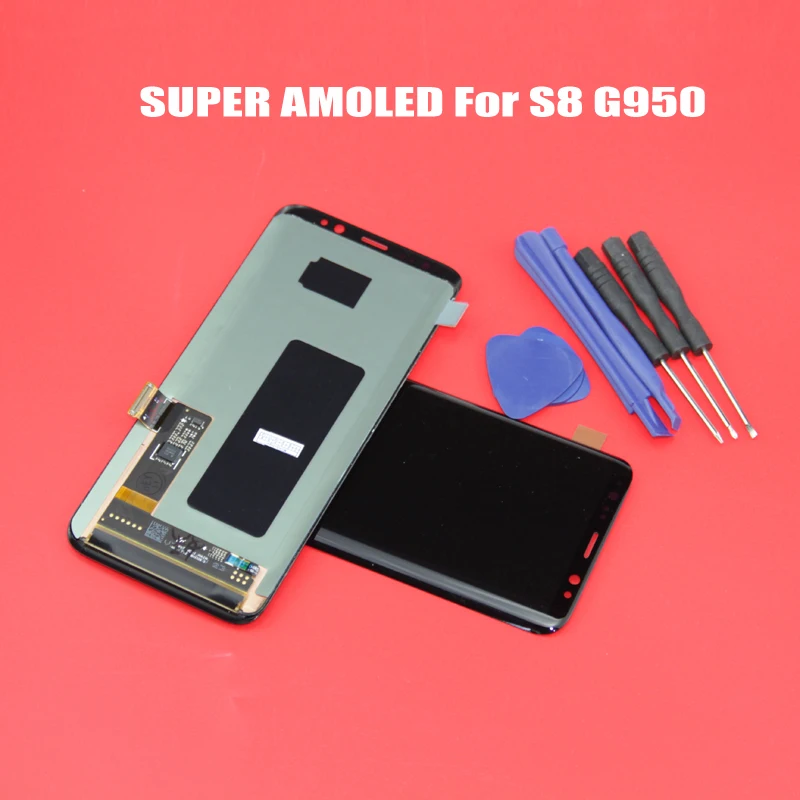 US $75.00 Super AMOLED For samsung Galaxy s8 S8 Plus G950 G950F G955 G955F LCD Display With Touch Digitizer Assembly Repair Spare Parts