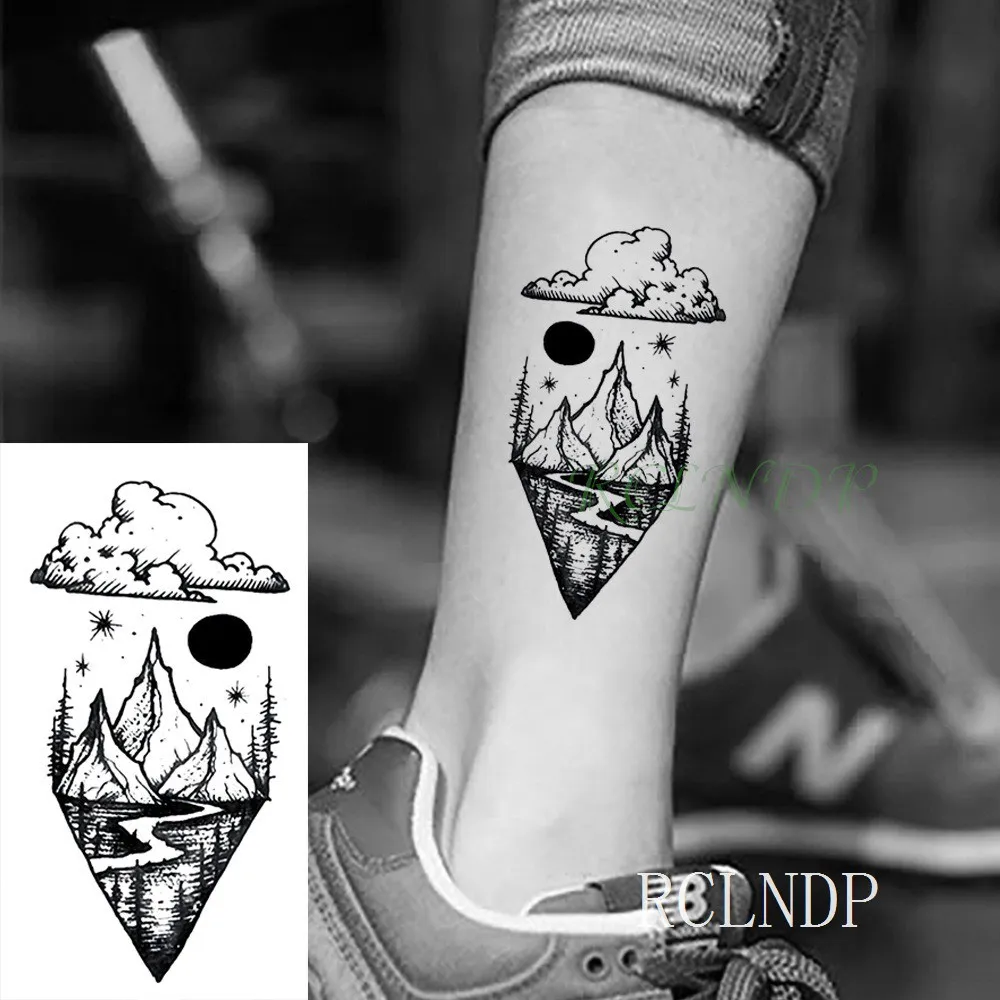 Waterproof Temporary Tattoo Stickers - Moon Hill Forest Star Fake Tattoos for Body Art - Hand and Foot Tattoos for Girls, Women, and Men image 6