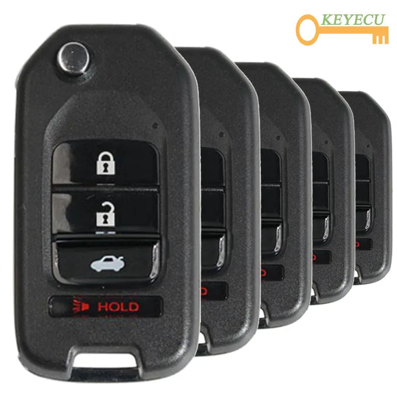 KEYECU 5 шт. XHORSE английская версия XKHO01EN для Honda стиль провода универсальный дистанционный ключ-3+ 1 4 кнопки-для VVDI ключа инструмента, VVDI2