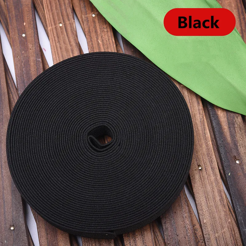 White/Black Nylon High-Elastic Bands for DIY Garment and Trousers Sewing - 5 Meters