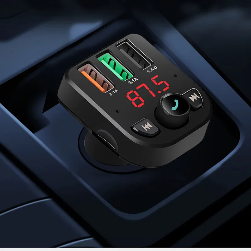 Автомобильный mp3-плеер аудио Fm передатчик Bluetooth автомобильный комплект стерео приемник зарядное устройство Fm модулятор быстрое зарядное устройство 12 В Usb