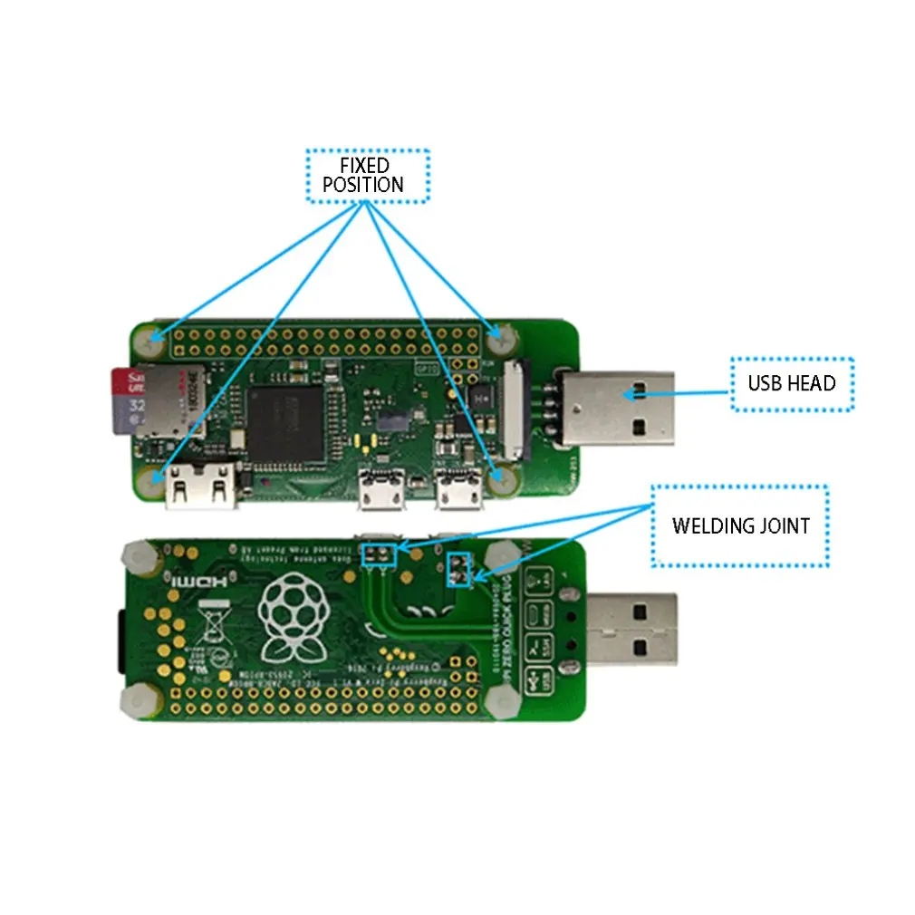 Raspberry Pi Zero W Micro USB для type A USB адаптер плата Плата расширения USB блок питания