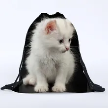 Женский, мужской, детский, милый рюкзак с котиками, 3D печать, сумка для хранения, спортивный карман, сумка на шнурке, рюкзак worek plecak sznurek