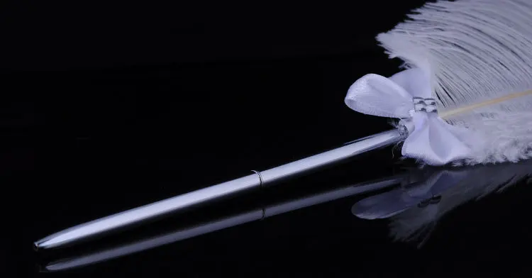 Western Wedding Supplies 5CM High Ostrich Feather Quill Western-style Wedding Profession Signature Pen Handmade Signature Pens