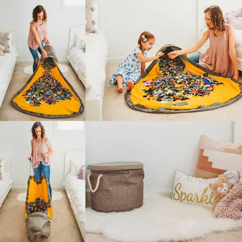 

150CM Portable Children's Toys Environmental Protection Storage Bucket Fashion Storage Bag Fast Collection Storage Organization