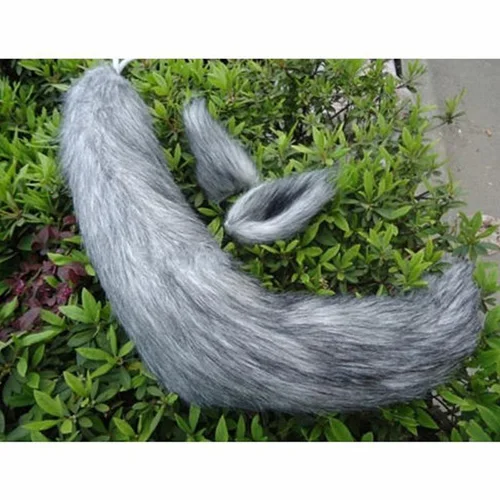 grey 65 CM Япония Аниме Spice en Wolf Holo Косплей Vos Oor Staart Хэллоуин Vos Staart Met Oren Kostuums - Цвет: grey 65 CM