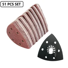 Feuilles de ponçage Triangle, 51 pièces, pour ponceuses Delta/tampons de ponçage