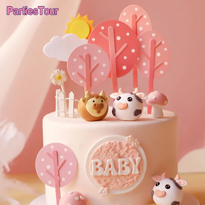 Cow Cake Topper Cute Baby Cow Cake Decorations Farm Cake Decorations Baby  Shower Cow Themed Birthday Party Supplies for Girls Boys