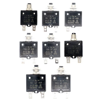 

1X 8A Circuit Breaker 12V/24V Push Button Resettable Thermal Circuit Breaker Panel Mount With Waterproof Cap