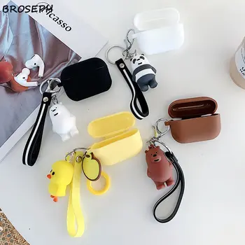 

Cute Cartoon Bear Duck Pendant Headphone Case For Apple Airpods Pro Silicone Protection Earphone Case Cover For Airpods 3 Cases
