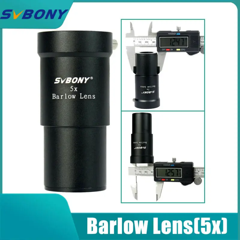

1.25''/31.7mm Metal Optical Glass Barlow Lens(5X) for Telescope Eyepiece