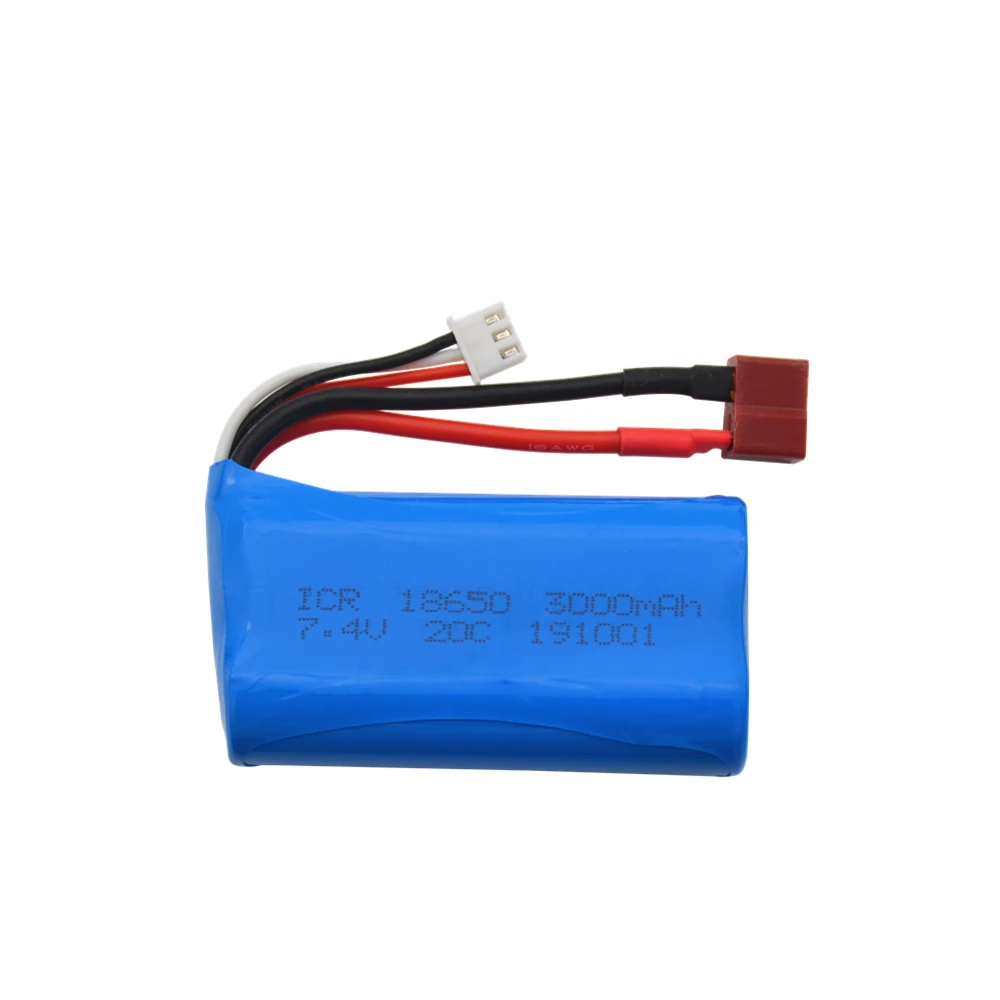 Lipo аккумулятор 7 4 В 3000 мА · ч 18650 для Q46 Wltoys 10428 /12428/12423 RC автозапчасти с зарядным