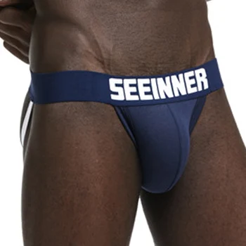 

Men Briefs Cotton Sexy Low Rise Stretchy Briefs T-Back G-Strings Double Thong Underpants Soft Breathable Underwear Male New 2020