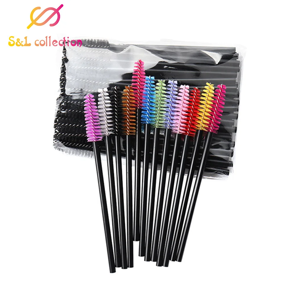 

50pcs Eyelash Extension Disposable Eyebrow brush Mascara Wand Applicator Spoolers Eye Lashes Cosmetic Brushes Set makeup tools